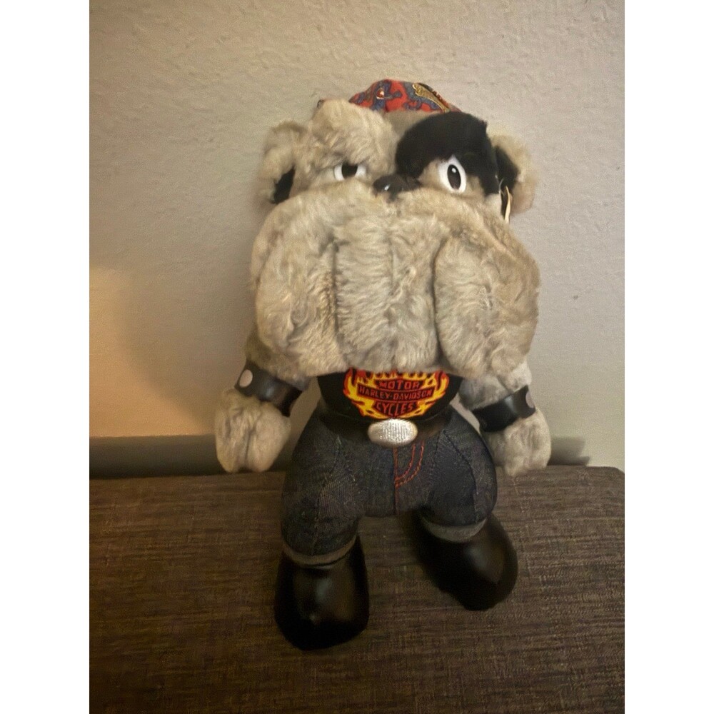 Vintage NWT Harley Davidson 1998 Biker Bulldog Plush 11" Tall